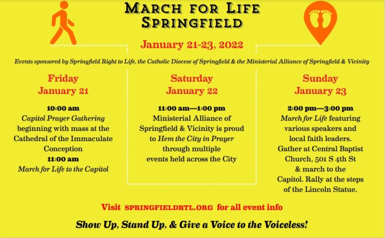 March For Life Springfield Weekend Events 1/21-23